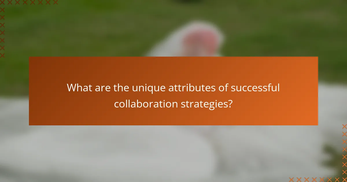 What are the unique attributes of successful collaboration strategies?