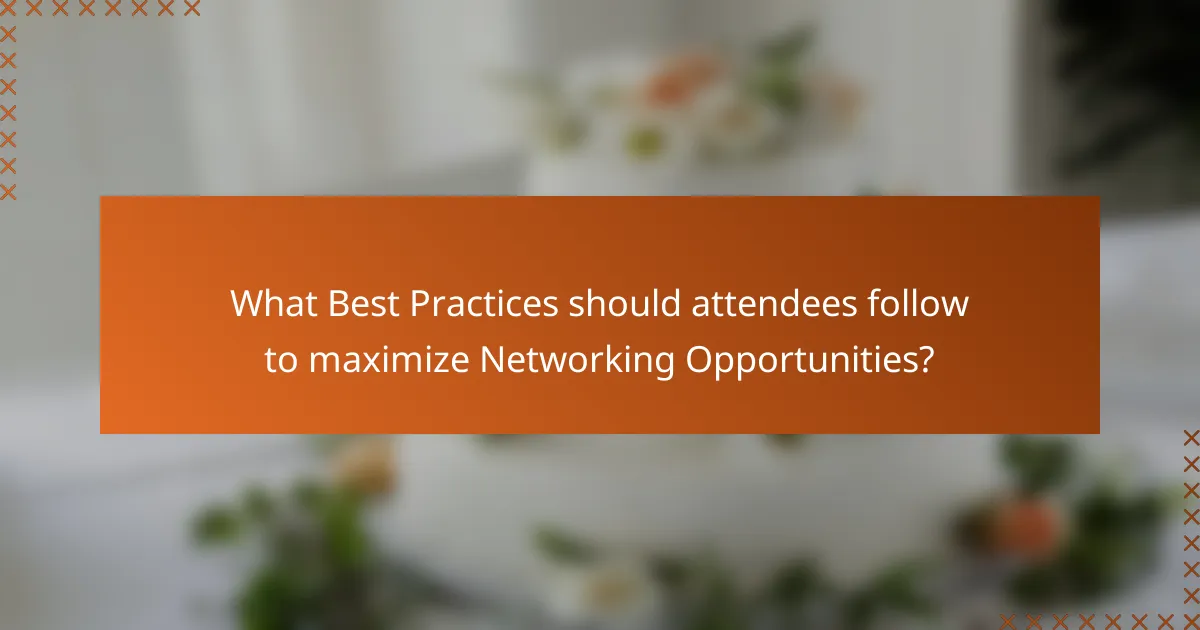 What Best Practices should attendees follow to maximize Networking Opportunities?