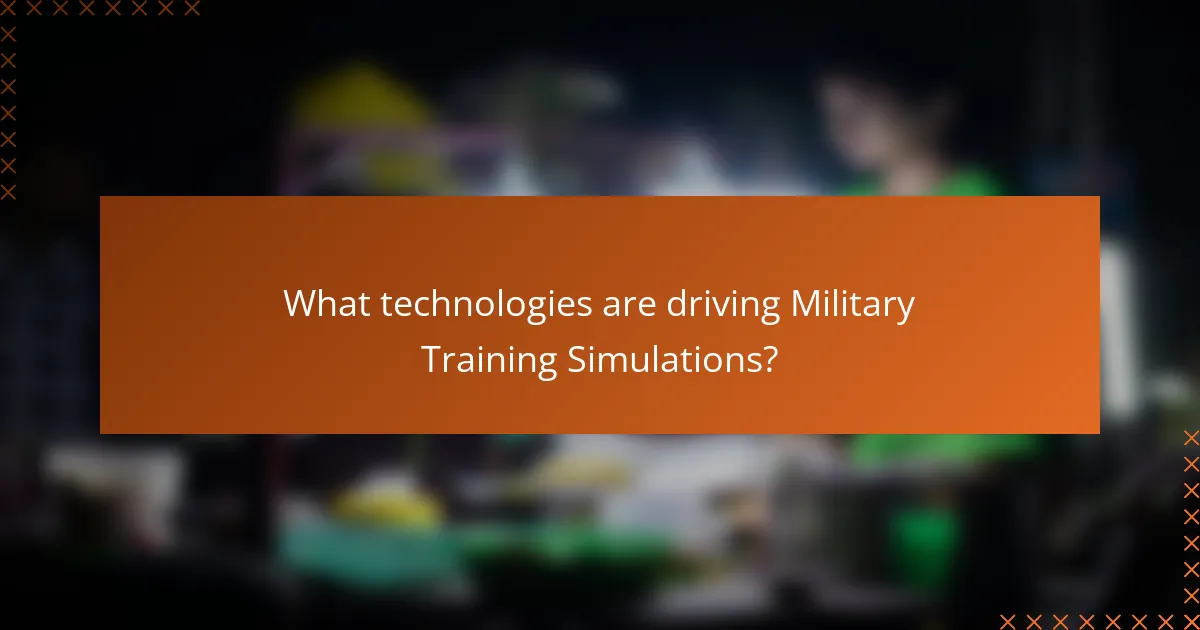 What technologies are driving Military Training Simulations?